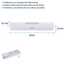 Press & Cut Foil Cutter for Aluminium or Cling Film with Practical Viewing Window, Set of 2 (White)