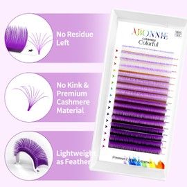 Colored Lash Extensions, Easy Fan Lash Extensions 0.07 C Curl Colored Lash Extensions,Color Lash Extensions,12-15mm Mix Volume Lash Extensions, Lash Fan for Lash Extensions(0.07-C-Purple Ombre 12-15)