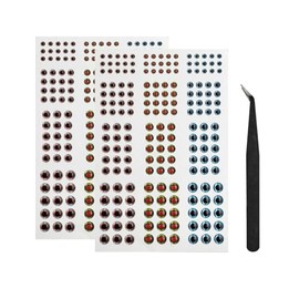 2D/3D/4D/5D Fishing Eyes Oval Pupil Fishing Lure Eye for Making Fishing Lure and Fly Tying (4D Blue Yellow Orange)