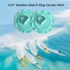 TONLOOEEL 6 Pack 4.33"/11cm Stainless Steel D-Ring Circular Patch for