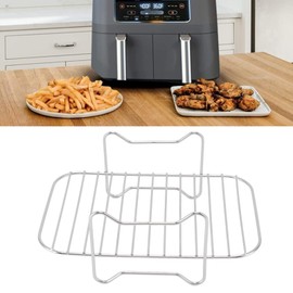 Fryer Rack Air Fryer Crisper Plate Stainless Steel Fryer Cooking Rack Multi Purpose Cooking Baking Grilling Rack Air Fryer Accessories for Ninja Foodi DZ201 401