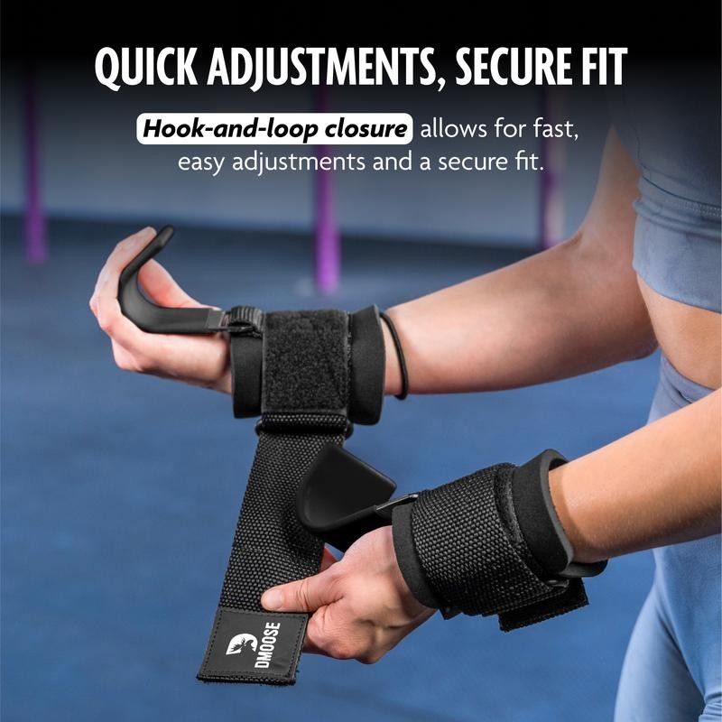 DMoose Weight Lifting Hooks for Heavy Duty Workouts - Color: