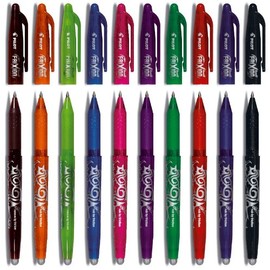 Frixion Pilot BL-FR7 Large Rollerball Pen Set in Practical Gift Case / 10 Assorted Colours/ 0.4 mm Line Width
