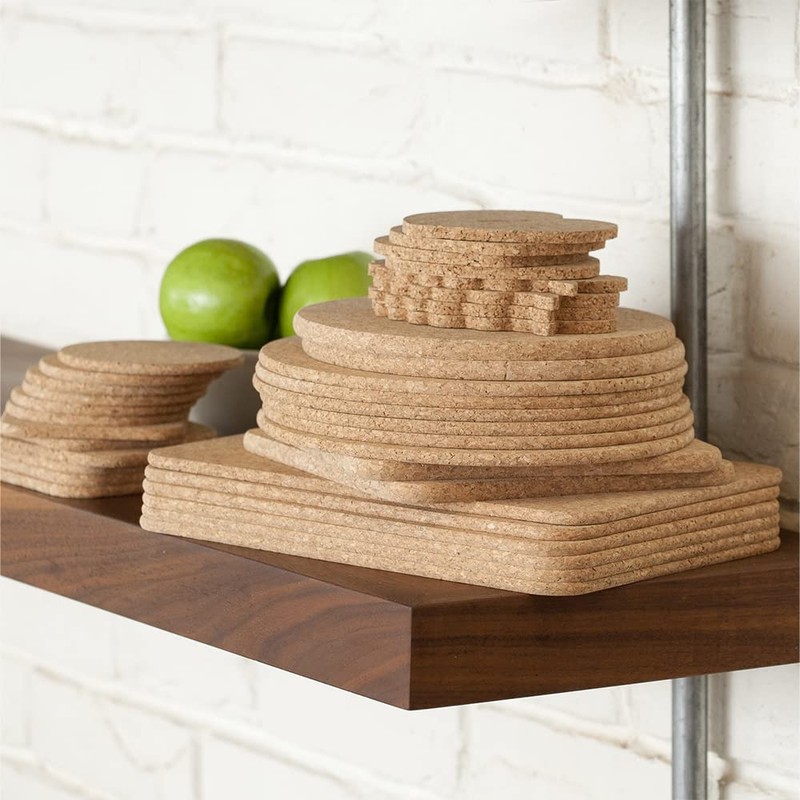 T&G 15034 FSC Certified Cork Round Table Mats/Surface Protectors, Set