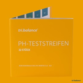 tri.balance pH-Teststreifen 22 Stück – 1er Pack I Messbereich 5,6-8,0 pH I pH-Wert Messung im Urin - Wasser I Kontrolle des Säure-Basen-Stoffwechsel