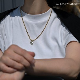 Jewel VOX [Jewel Box] Necklace, Women's, Surgical Stainless Steel, Heart, Hypoallergenic, Ball Chain, Adult