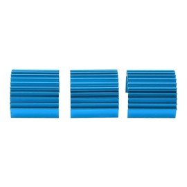 370 Motor Heat Sink, 3pcs Aluminum 370 Brushless Brushed Motor Heat Sink Heatsink Cooling Fins for WPL C14 RC Car(Blue)