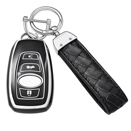 Tombyda Key Fob Cover for Subaru Forester Impreza Outback BRZ Legacy CrossTrek WRX STI with Keychain Soft TPU Car Accessories Key Case Shell