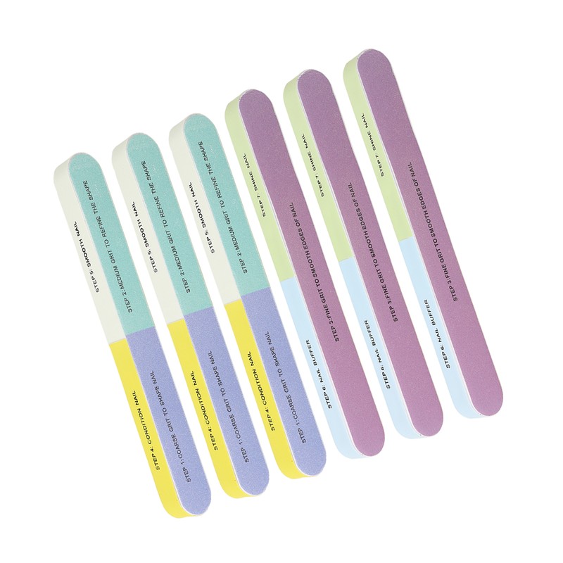 10pcs Nail File Reusable Washable Multi Functional 7 Steps DIY