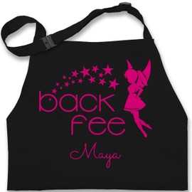 Geschenk mit Namen personalisiert by Shirtracer - Children's Apron for Boys and Girls - Baking Apron - Back Fairy Backfee, 3 Black