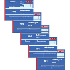 Herlitz 886606 Receipt Pad A6 50 Sheets Pack of 10 5x A6 Landscape