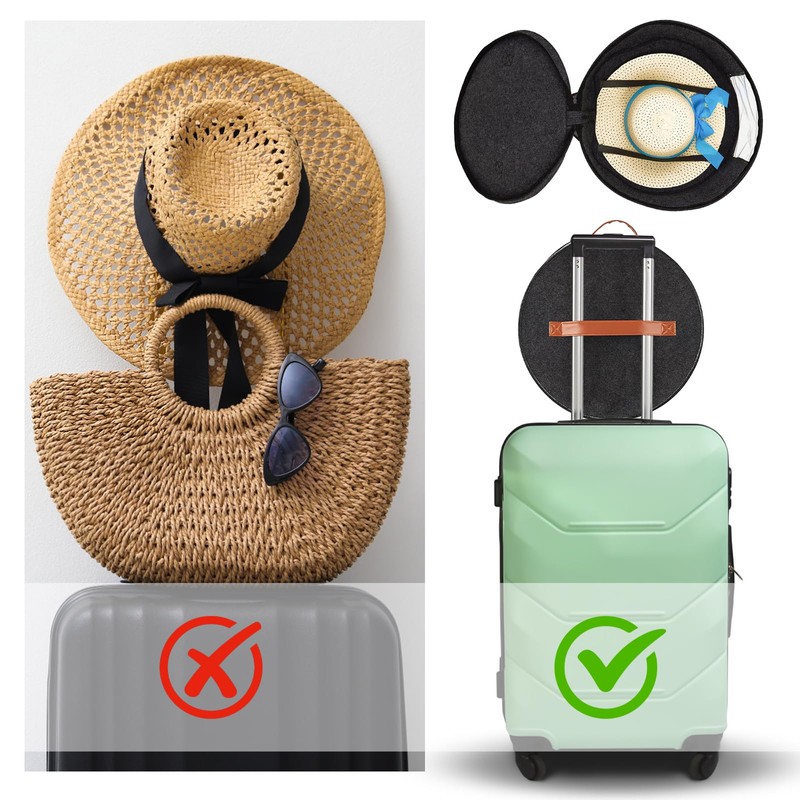 Round Hat Box with Lid, 43 x 26 cm, Foldable