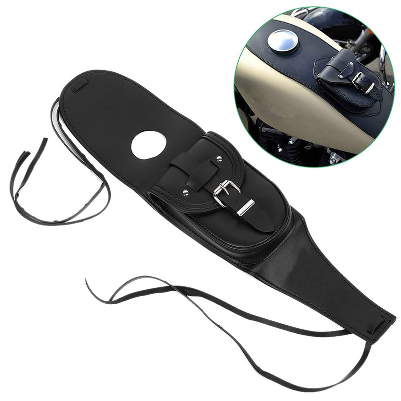 Motorcycle PU Leather Fuel Tank Cover Panel Pad Bib Bag