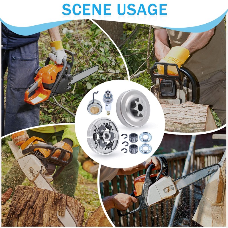 Adefol Sprocket Clutch Drum 3/8" 7T Needle Bearing Kit for