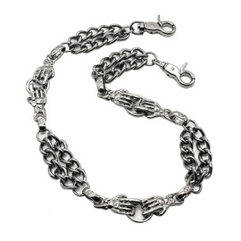 UNIQSUM Skull hands Double links Wallet Chain Trucker Biker Punk Key chain SY131B