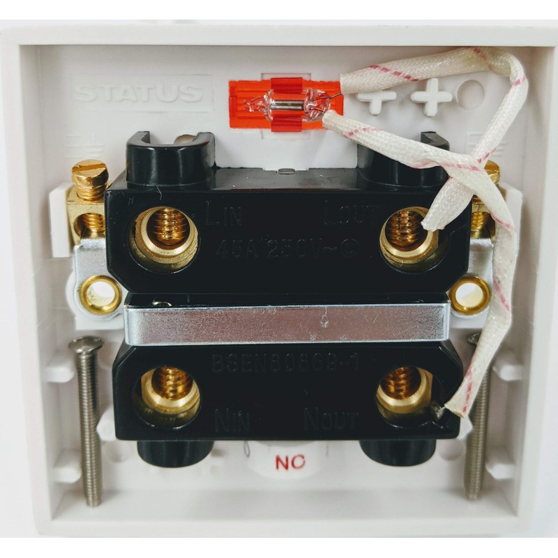 Electric Shower Ceiling Switch with Pull Cord 45 Amp Double