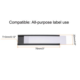 MECCANIXITY Label Holders 0.8" x 3" C Channel Rubber Magnetic for Metal Shelves Organize, Office File Cabinets Pack of 60