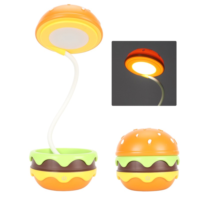 Kids Reading Light Hamburger Style Flexible Gooseneck USB Charge Soft