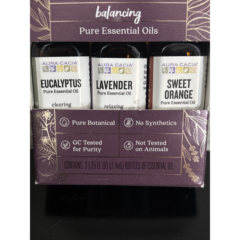 Aura Cacia 3 Pack Serenity Balancing Pure Essential Oil Set
