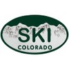 CafePress Ski Colo License Plate Oval Car Bumper Sticker