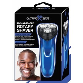 Cutting Edge Rotary Shaver, Rechargeable Electric Rotary Shaver with Stainless Steel Blades, Wireless Cordless Electric Razor, Close Shave, Full 2 Hour Charge Provides 1 Hour Run-Time, Electric Razor