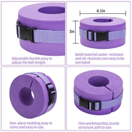 Carperipher Water Aerobics Set for Aquatic Exercise, Pool Fitness Equipment Foam Water Dumbbell Set, New Upgrade Aquatic Dumbbells and Foam Swim Aquatic Cuffs, Water Workout Fitness Tool（Purple）