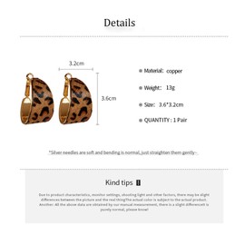 Leopard Earrings Large Hoop Leopard Print Earring for Women Vintage Chunky Gold Cheetah Earrings Animal Print Earring Stud Fashion Jewelry Gift (Leopard)