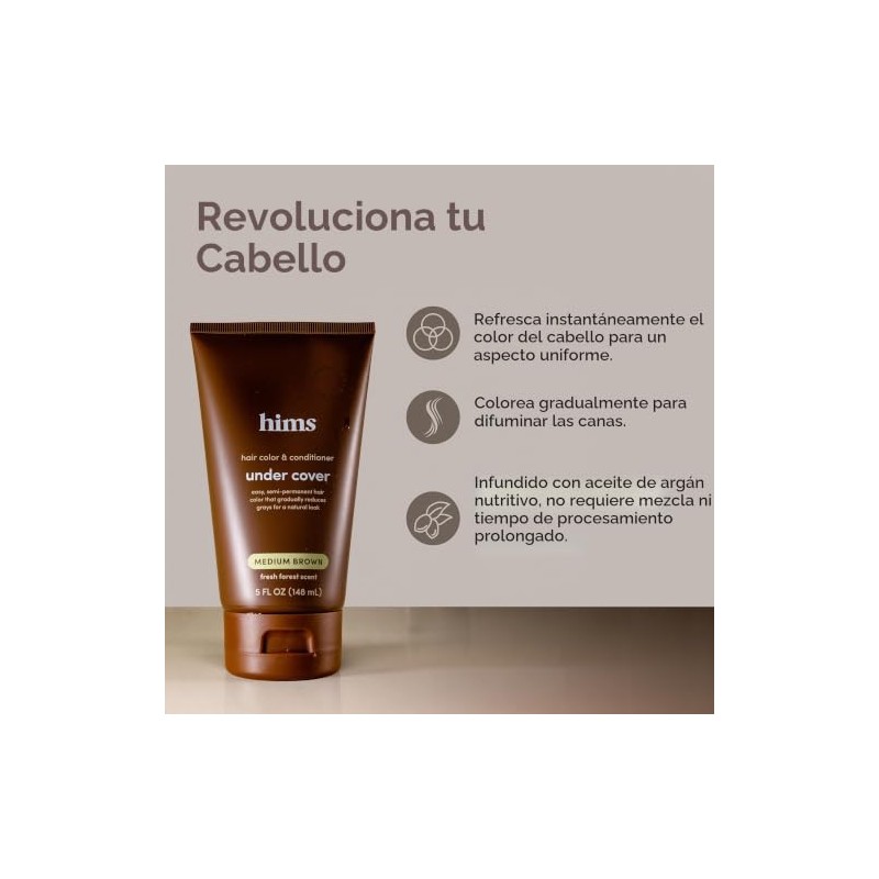 hims Under Cover - Tinte y acondicionador para el cabello,