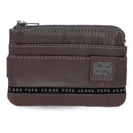 Pepe Jeans Tape Wallet with Card Holder, Brown, 11 x 7 x 1.5 cm, Leather by Joumma Bags, Talla única Wallet with Card Holder, brown, Standard size, wallet with card holder