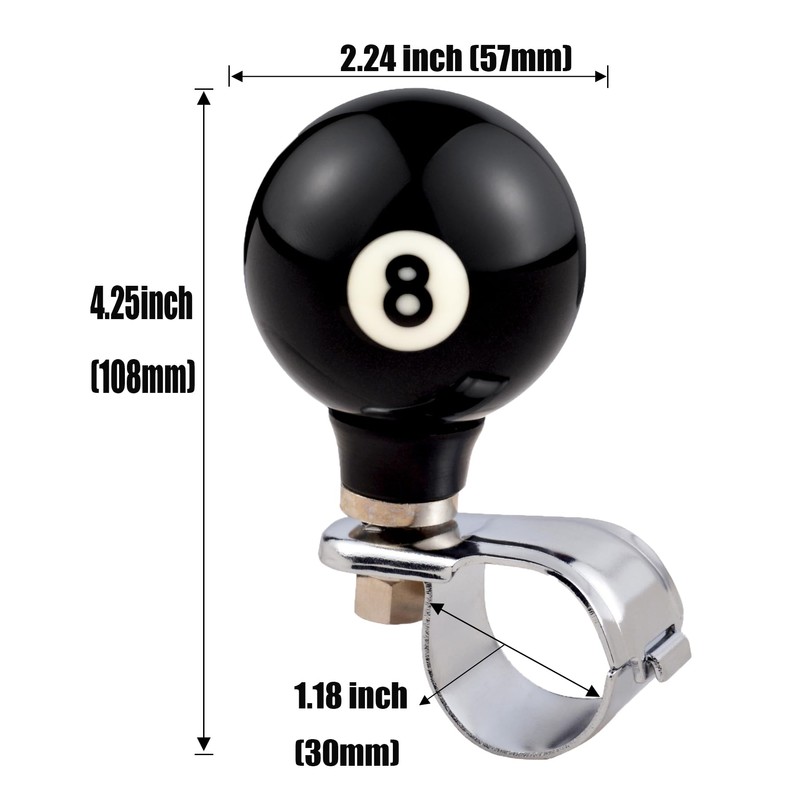 Padaodao Number 8 Ball Steering Knob Spinner Wheel Assist Grip