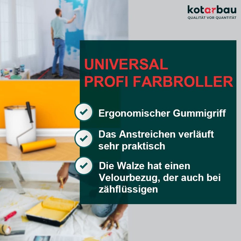 KOTARBAU® Velour Paint Roller 230 mm with Rubber Handle Paint