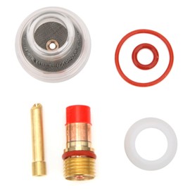 6PCS Gas Lens Kit, Tig Welding Accessories, Gas Lens Tig Kit, Glass Welding Cup, Copper Collet Body, Transparent Glass Cup for WP17 18 26 Welding (3.2mm)