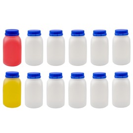 Cornucopia Brands 12-Pack of 8-Ounce Plastic Milk Bottles, BPA-Free, Dishwasher-Safe, Multi-Use for Milk, Juice, Smoothies, Lunch Box & More