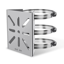 Universal Vertical Pole Corner Mount Bracket for Security Camera, Stainless Steel Pole Mount Adapter with 4 Loops, CCTV Cameras Mounting Brackets