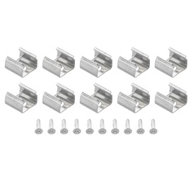 PATIKIL LED Strip Light Clips, 40 Pack Mounting Bracket Fixing Clips Stainless Steel Clamp Holders with Screws for 6mm-7.5mm Neon RGB Light Cable Ribbon