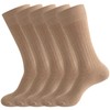 PUJANE Men's Dress Crew Socks 5 Pairs Mens Cotton Calf