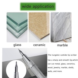 2 PCS Tungsten Carbide Tip Metal Scriber Tool With 12 Free Replacements Marking Tip, for Glass Ceramics Hardened Steel Metal Sheet.