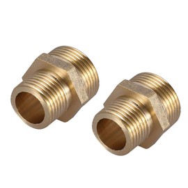 Hex Nipple, Brass Pipe Fitting, External Thread 3/4" to 1/2" Hex Nipple, Reducing Male Pipe Water Tube Fitting, Intensification Quick Adapter Set