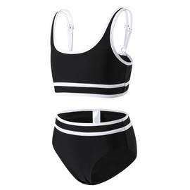 J.E Sterguard Girls Two Piece Swimsuits Teen Bikini Girls' Swimwear Girls Swimsuits Size 6-14 221603, Black, 10 Years