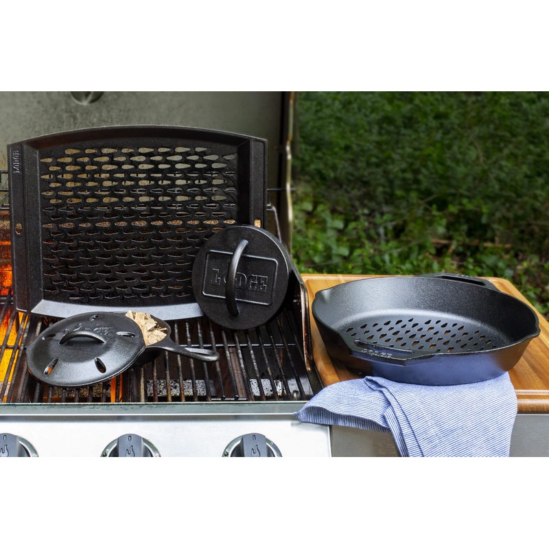 Lodge Pre-Seasoned Cast Iron Rectangle Grill Topper - Use on