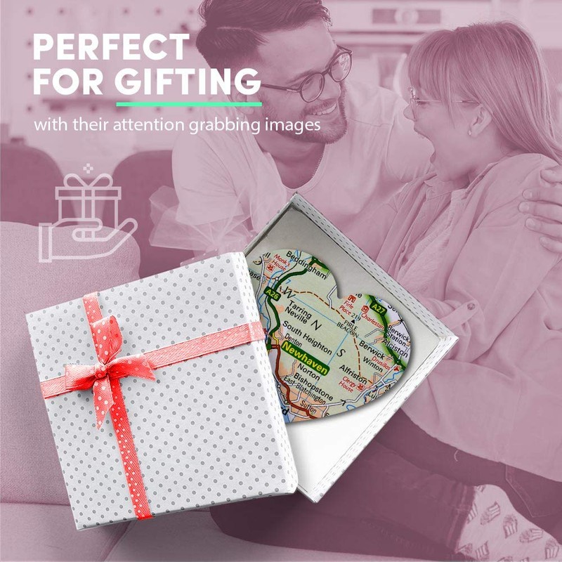 1 x Heart MDF Magnets - Newhaven Travel Holiday Map