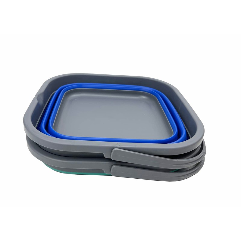 SAMMART 5.5L Set of 2 Collapsible Square Handy Bucket/Foldable SquareWater