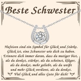 PDTU Gift for Daughter, Sister, Niece, Granddaughter, Best Friend, Horseshoe, Lucky Charm Necklace for Teenagers, Girls for Exams, Birthday, Graduation, School, Christmas, Wedding, Christening,