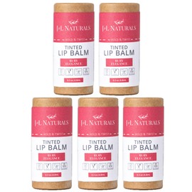J&L Naturals Tinted Lip Balm | Vegan & Cruelty Free Lip Stain | Zero Waste Makeup | Plastic-Free, Hydrating & Moisturizing Lip Tint | Made in US (Bundle (5-Pack), Ruby Elegance)