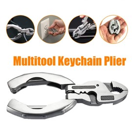 9 in 1 Multitool Pliers with Round Tip, Stainless Steel Mini Multifunctional Pliers, Multitool, Key Chain, Pliers Screwdriver, Pocket Tools for Outdoor Fishing and Camping