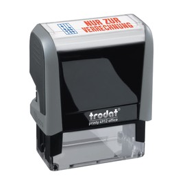 Trodat Trodat Office Printy 4912 selbstfärbender Textstempel, Text NUR ZUR VERRECHNUNG, Abdruckfarbe blau-rot, 47 x 18 mm