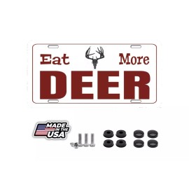 BLVD "Eat More Deer" Aluminum License Plate Auto Tag