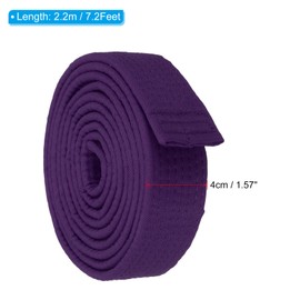 PATIKIL Taekwondo Colored Ranking Belt 1.6" x7.2Ft 2.2m, Polyester Martial Arts Judo Karate Belt for Coach Teaching Practice, Purple