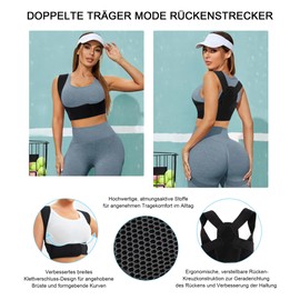 Junlan Back Straightener Posture Corrector Back for Men and Women Shoulder Strap Posture Corrector Adjustable Back Support for Neck, Shoulder and Back (Black, XL-2XL)