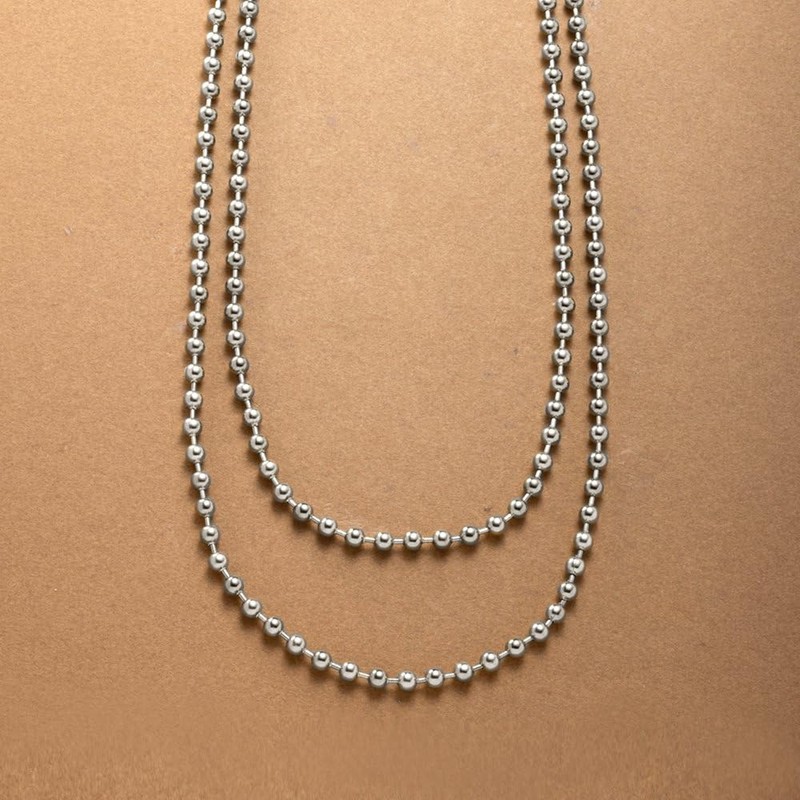 Cream Dot Necklace, Stainless Steel, Surgical Stainless Steel, Women's, Popular,